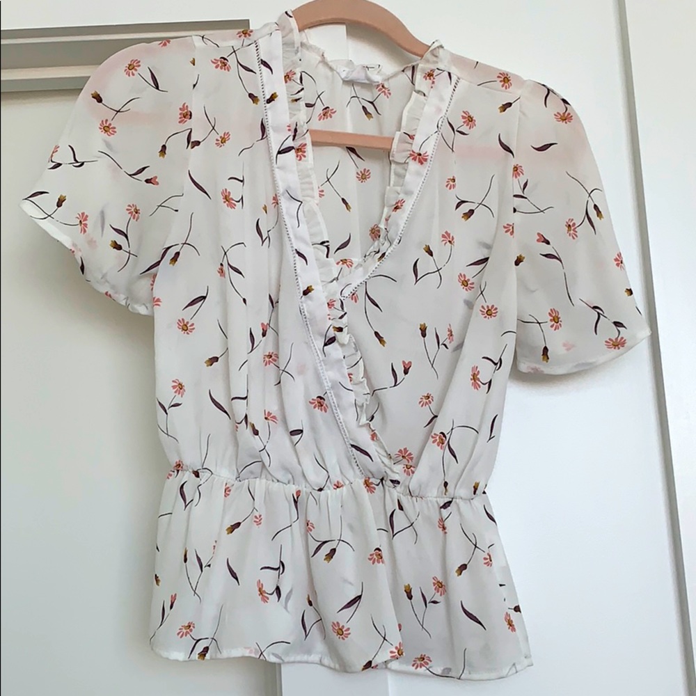 White floral blouse